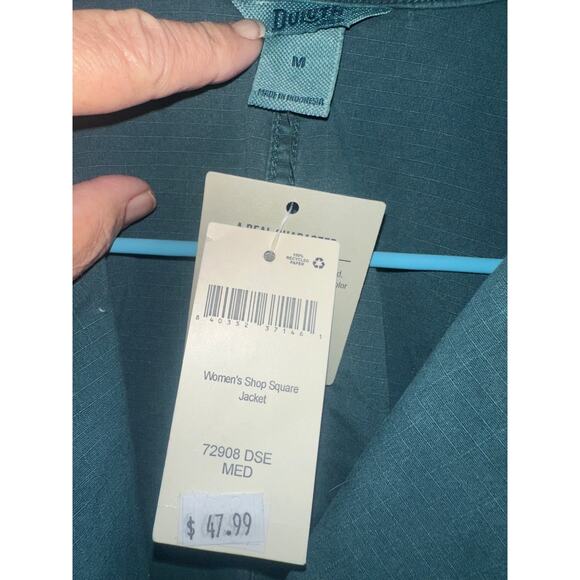 Delithe Trading Co Utility Jacket Teal Green Belted Lightweight Size M NWT - Picture 4 of 4